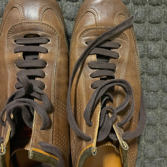 Men's Hugo Boss Saturn Brown Leather Sneakers Trainers Size US 11 EU 44 - Picture 7 of 14